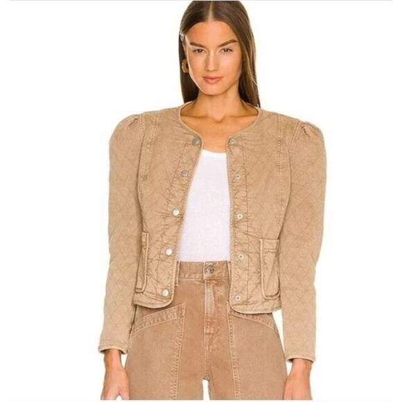 NEW Veronica Beard Sz XS Camilla Quilted Jacket Tan Sierra Button Front - Picture 1 of 12
